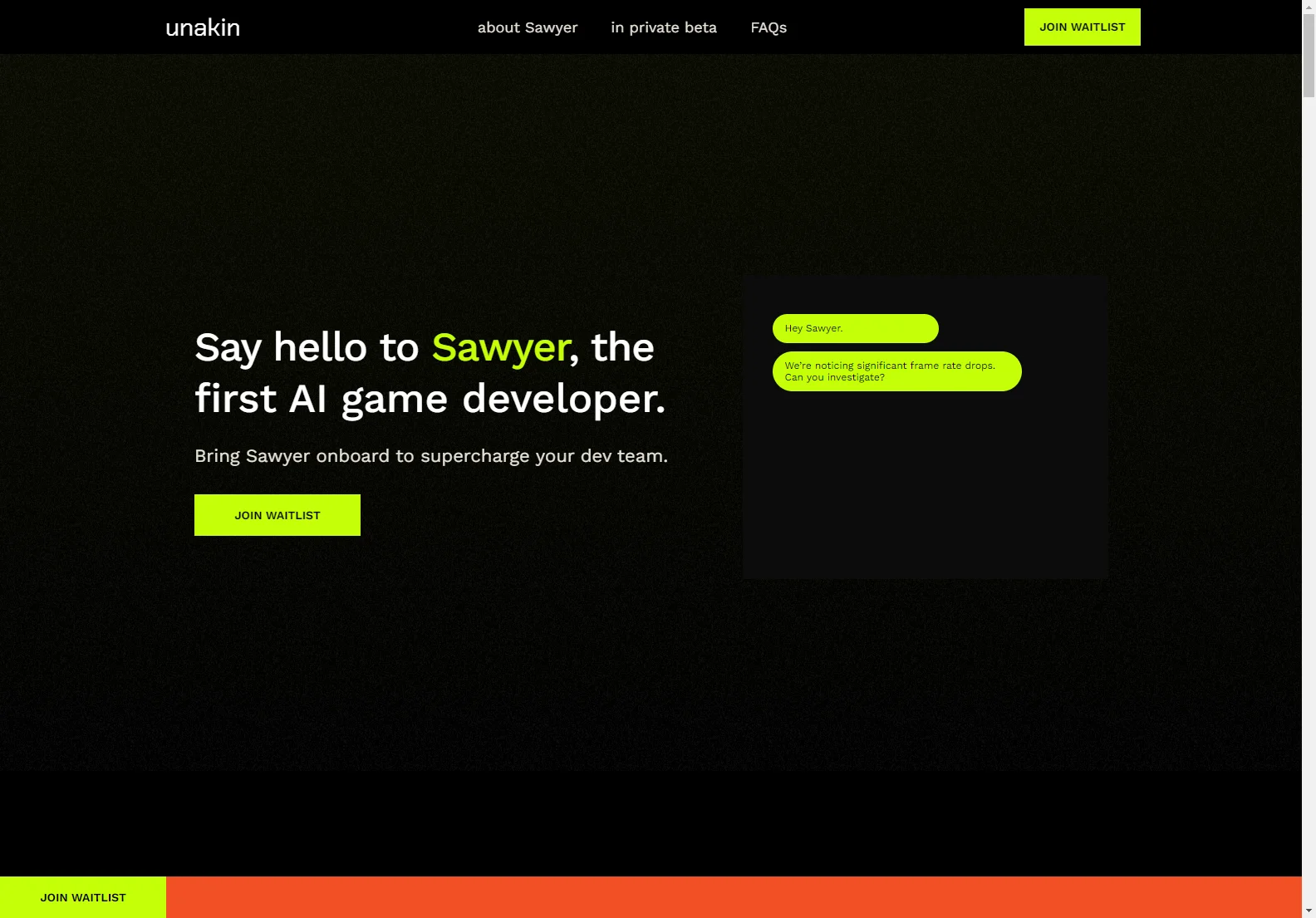 Unakin's Sawyer: AI-Powered Game Development for Enhanced Productivity