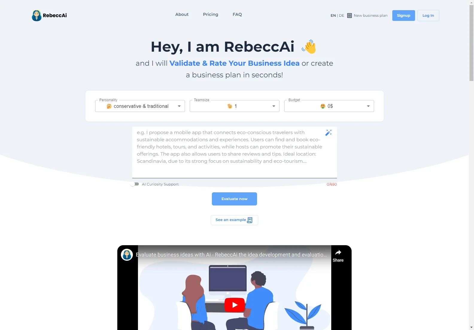 RebeccAi: AI-Powered Business Idea Validation & Plan Generation