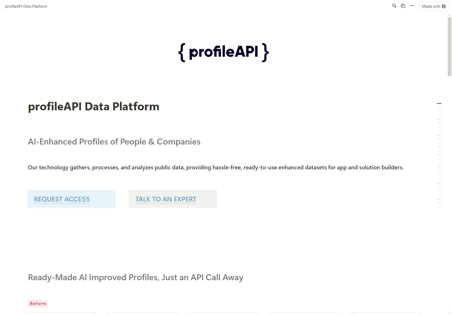 profileAPI: AI-Enhanced Profiles for People & Companies