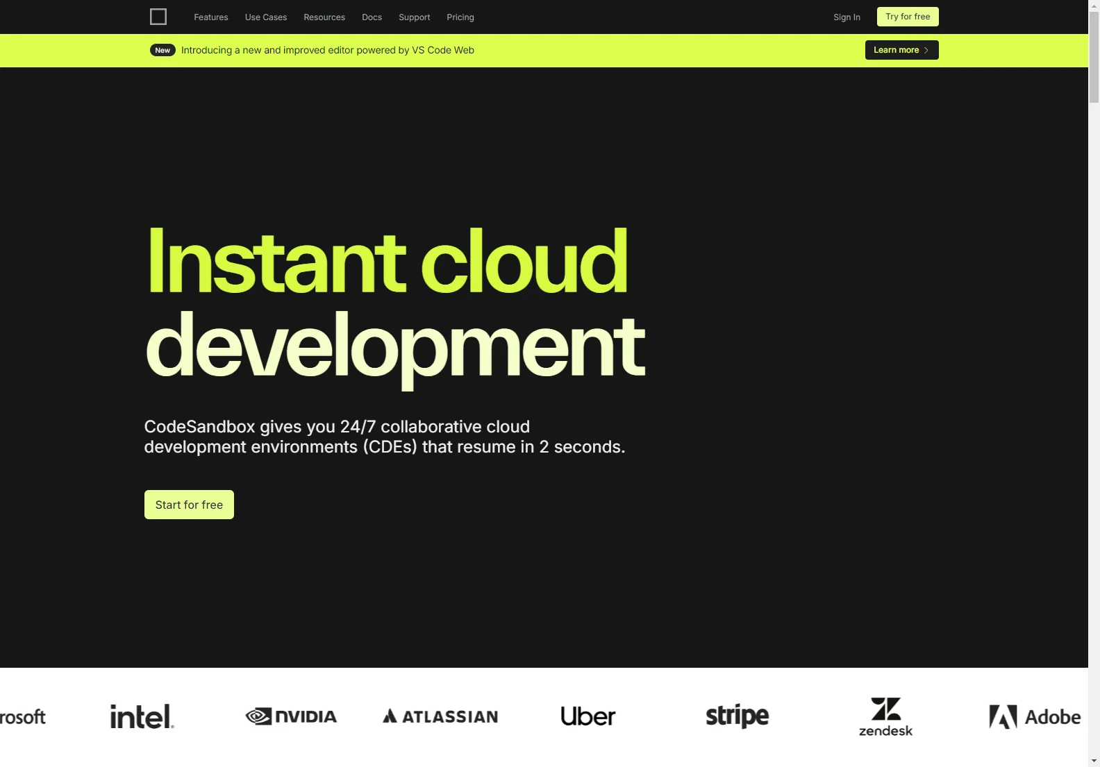 CodeSandbox: Collaborative Cloud Development for Enhanced Productivity