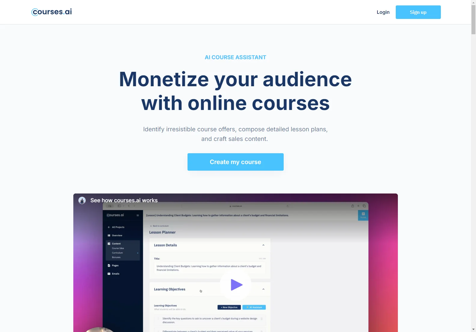 courses.ai: AI-Powered Course Creation for Influencers & Educators