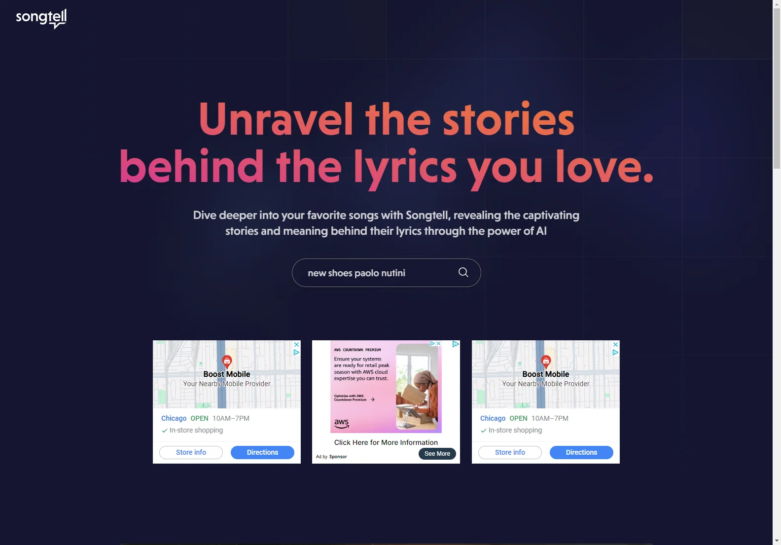 Songtell: Uncover the Stories Behind Your Favorite Song Lyrics with AI