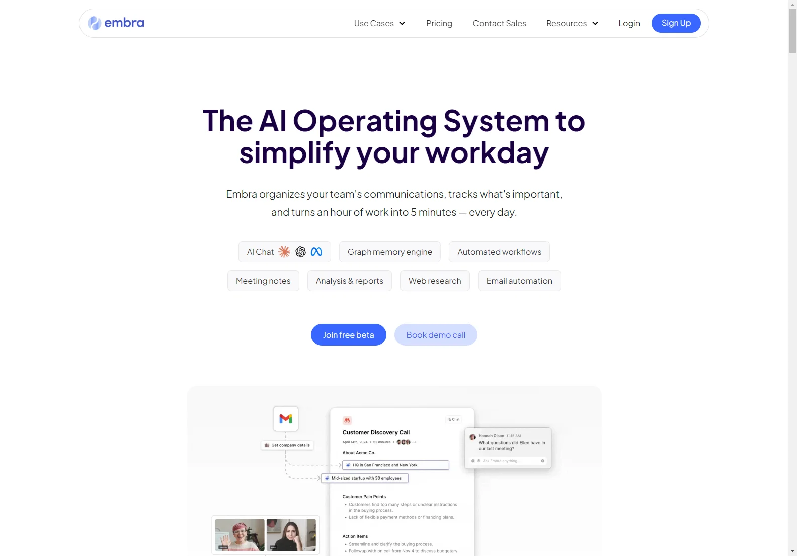 Embra: AI Operating System for Streamlined Workdays