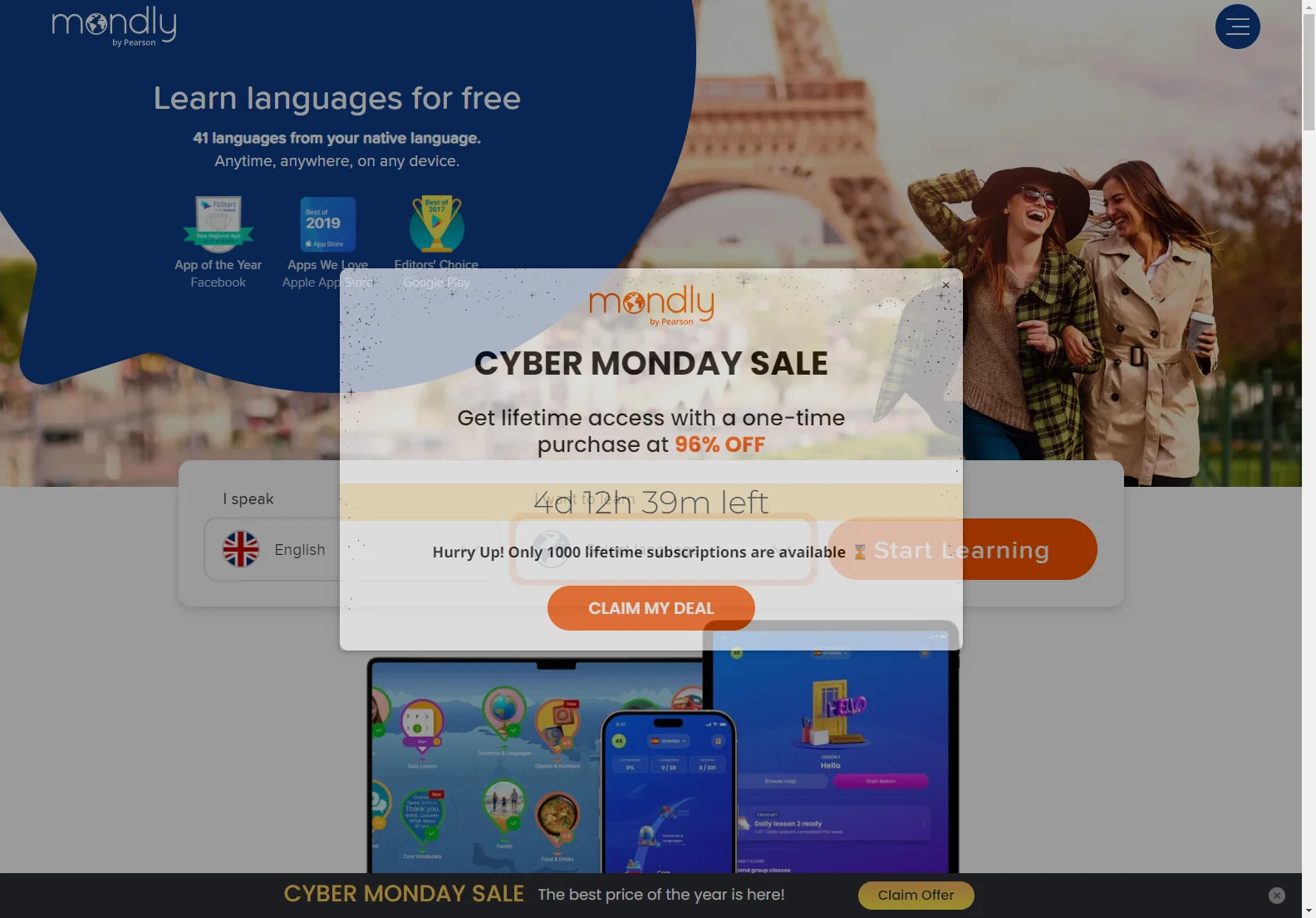 Mondly: Free Language Learning App for 41 Languages