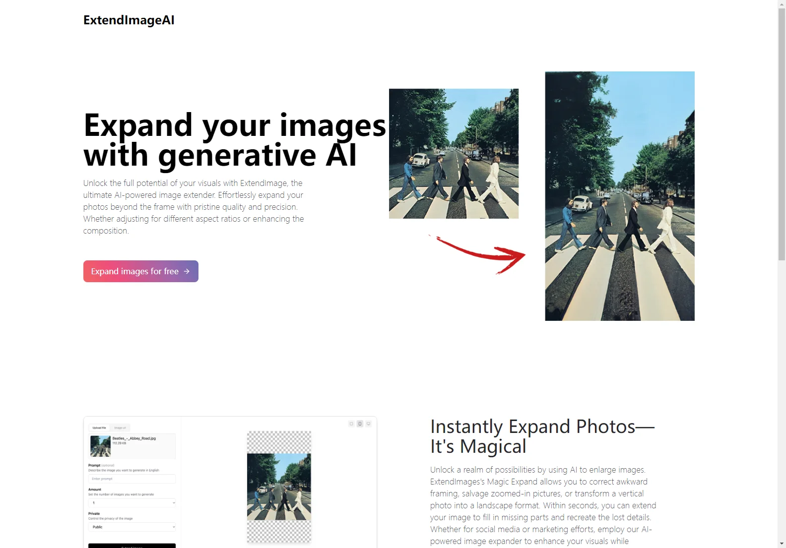 ExtendImageAI: Expand Your Images with AI - Free Image Extender