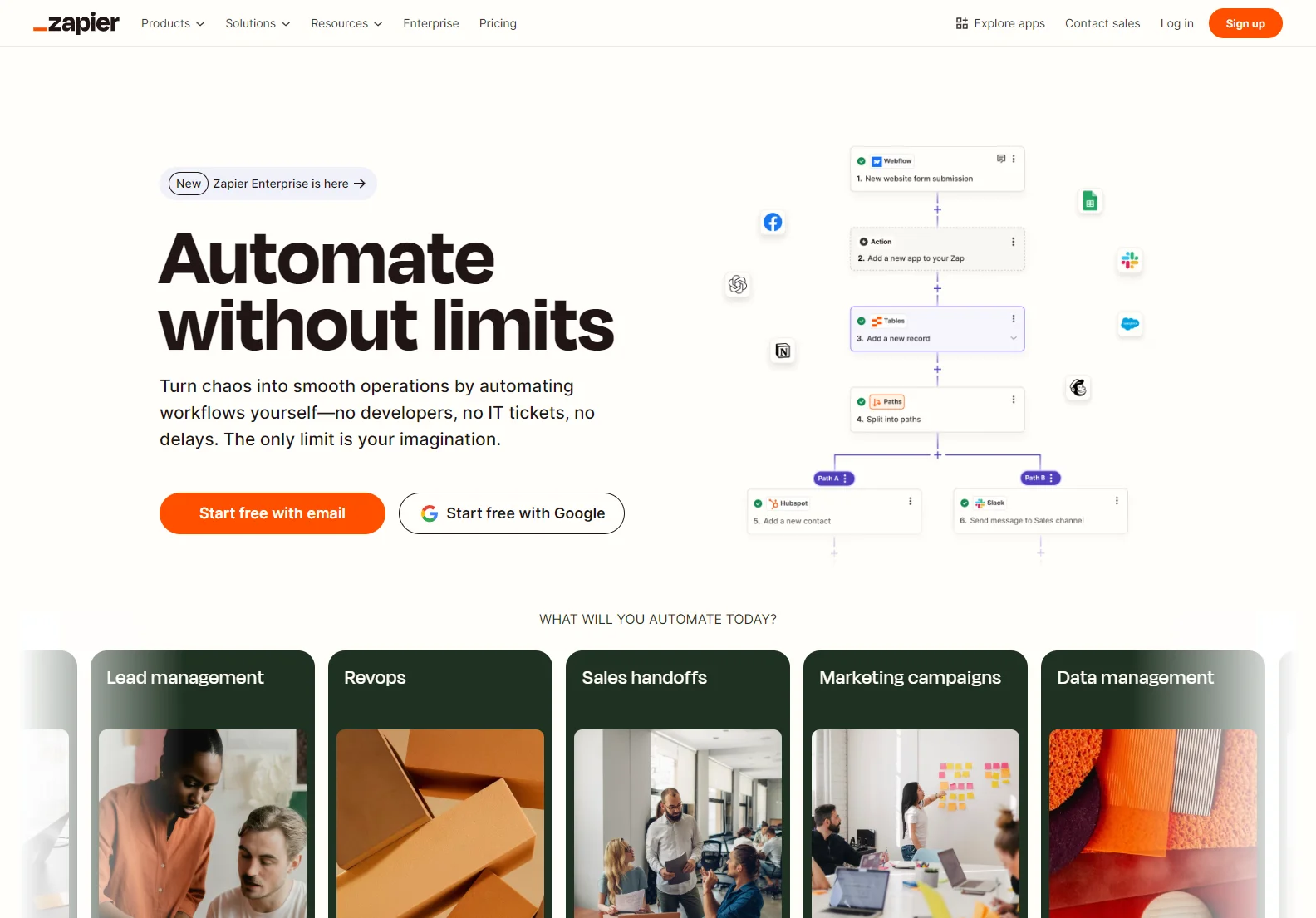 Automate without limits | Zapier