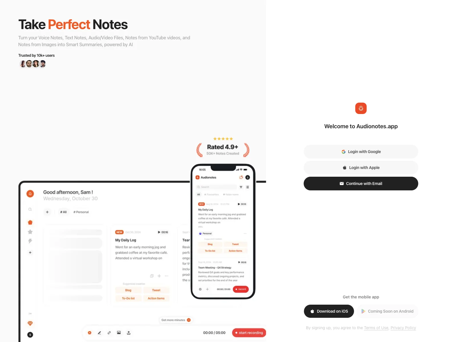 Audionotes.app: AI-Powered Note-Taking for Enhanced Productivity