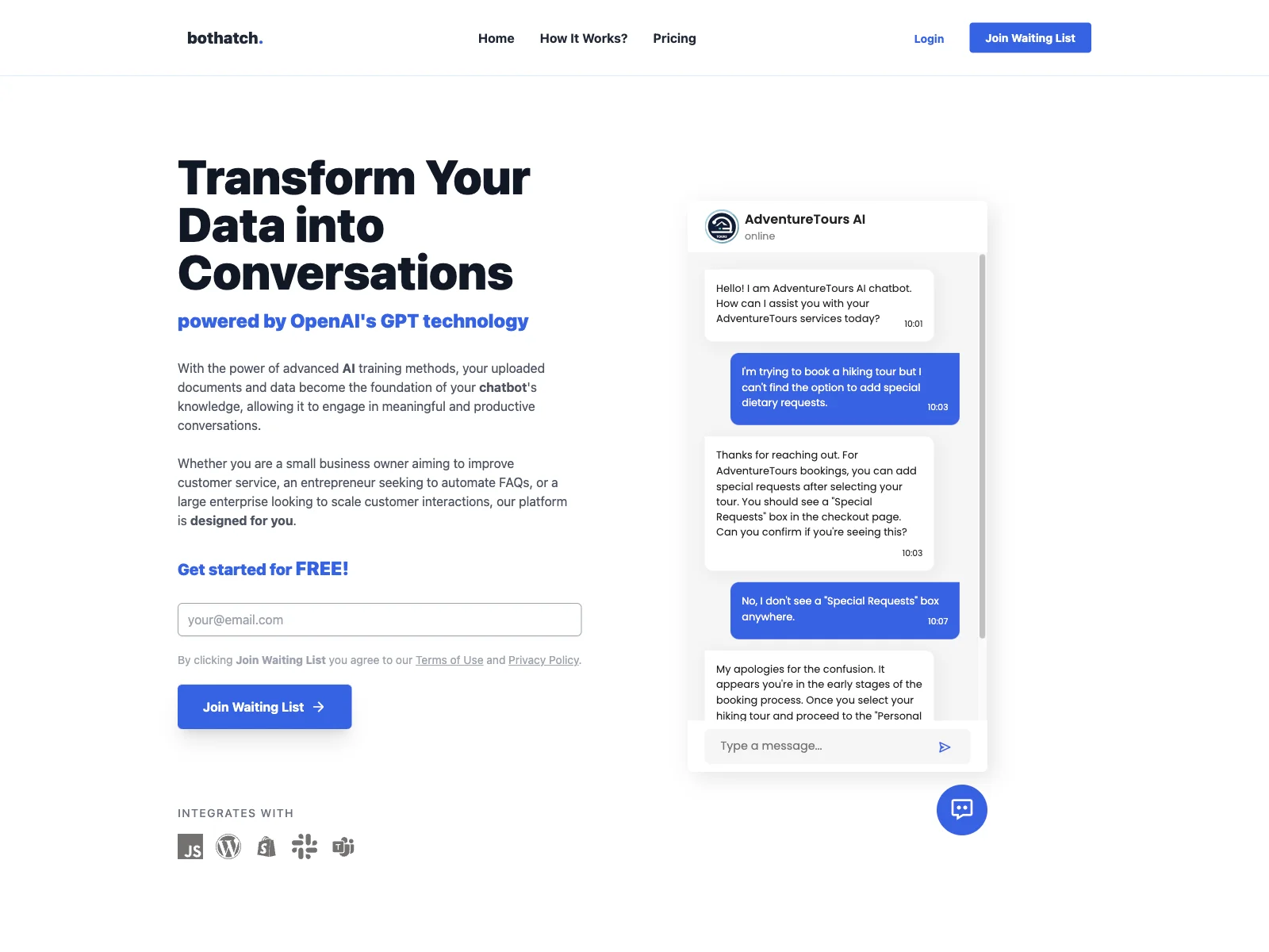 Transform Your Data into Conversations with Your Own Custom GPT-powered Chatbots | bothatch