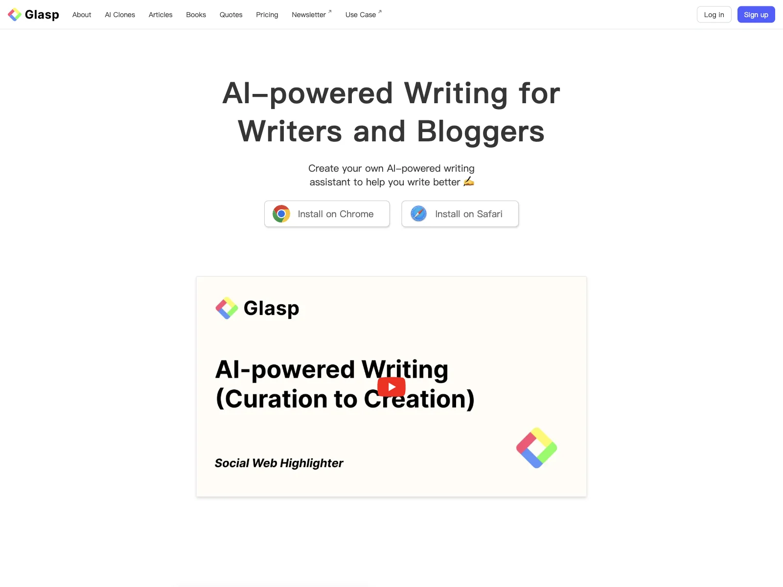 AI-powered Writing for Writers and Bloggers | Glasp