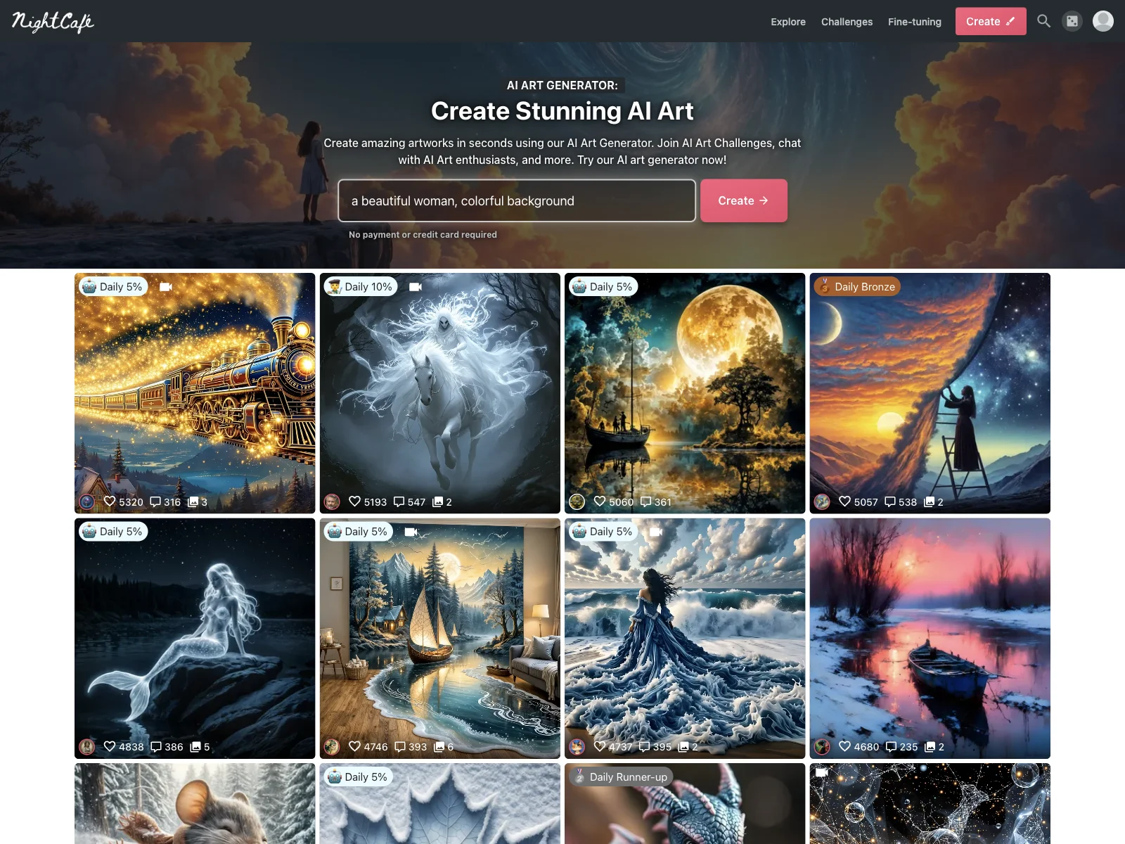 NightCafe: Free AI Art Generator for Stunning Artworks