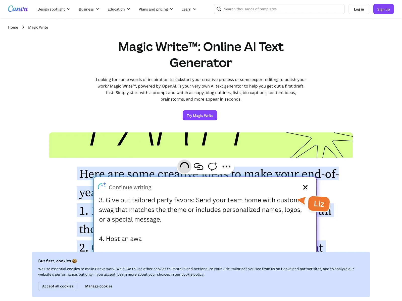 Magic Write: AI Text Generator & AI Writer | Canva