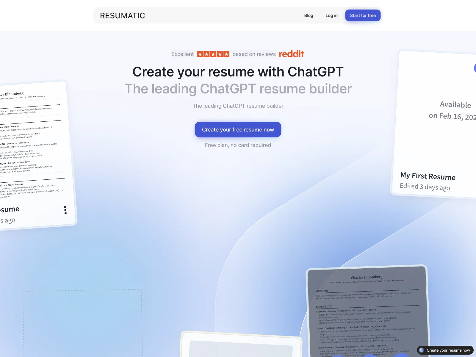 Resumatic - Fastest ChatGPT-Powered Resume Builder