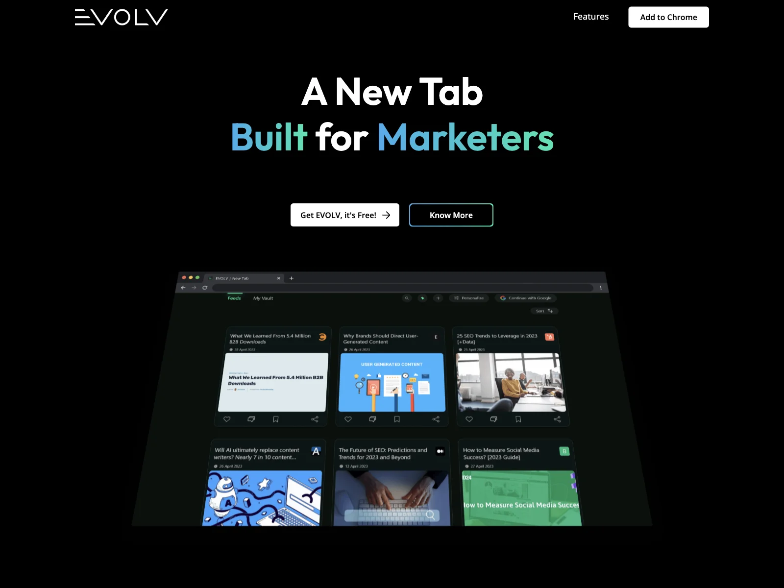 EVOLV | A New Tab for Marketers