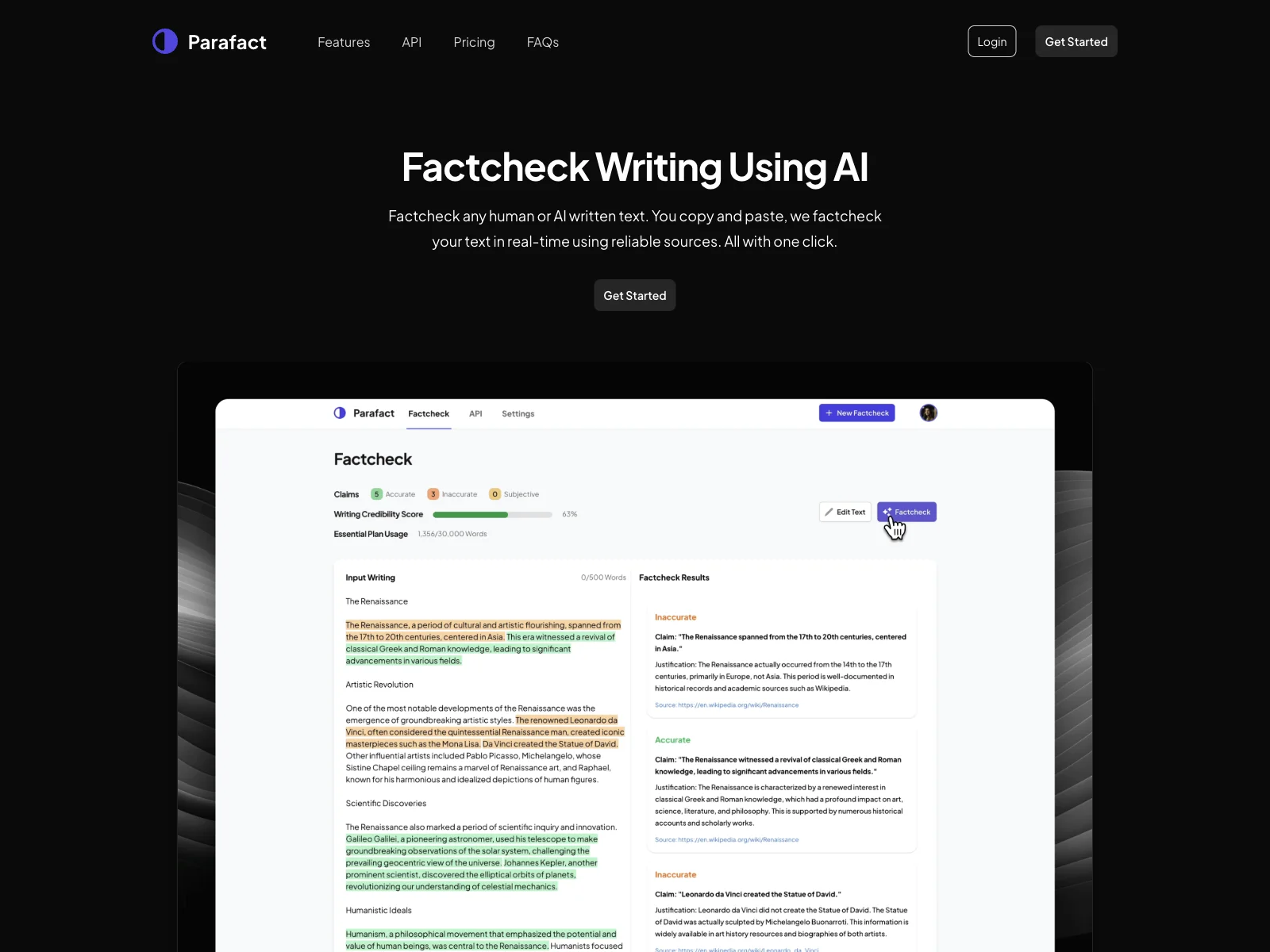 Parafact: AI-Powered Fact-Checking for Accurate Writing