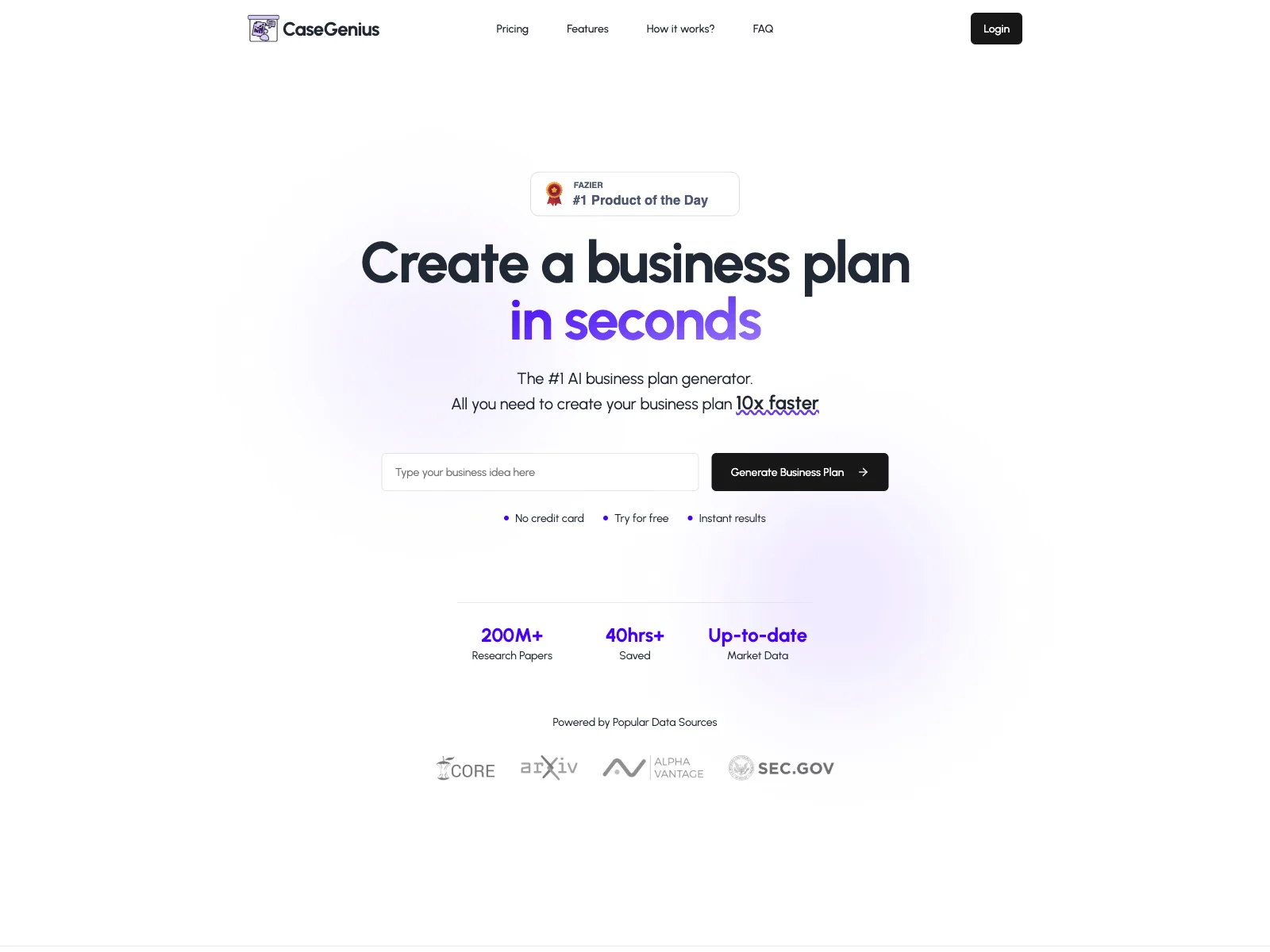 CaseGenius: AI Business Plan Generator