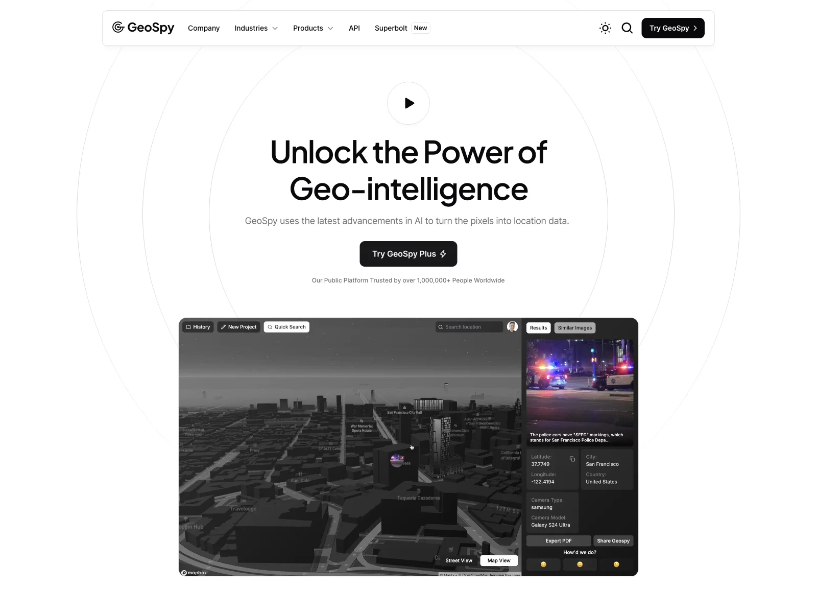 GeoSpy: Transforming Pixels into Actionable Geo-Intelligence