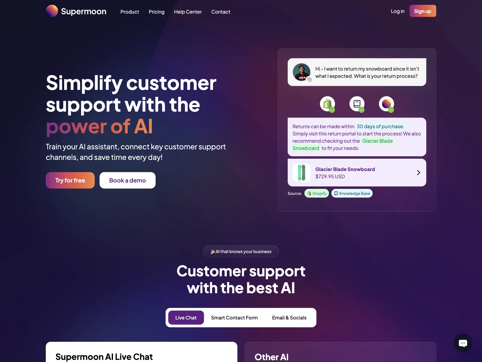 Supermoon AI Live Chat: AI-Powered Customer Support for Enhanced User Experience