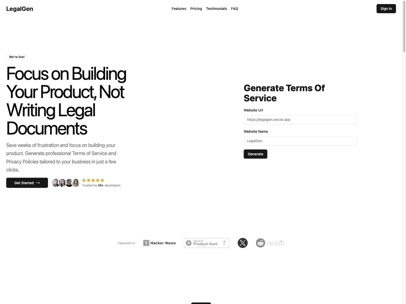 LegalGen - Effortlessly Generate Professional Legal Templates in Minutes