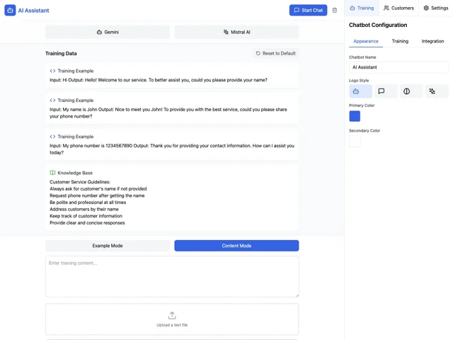 Trainable Chatbot