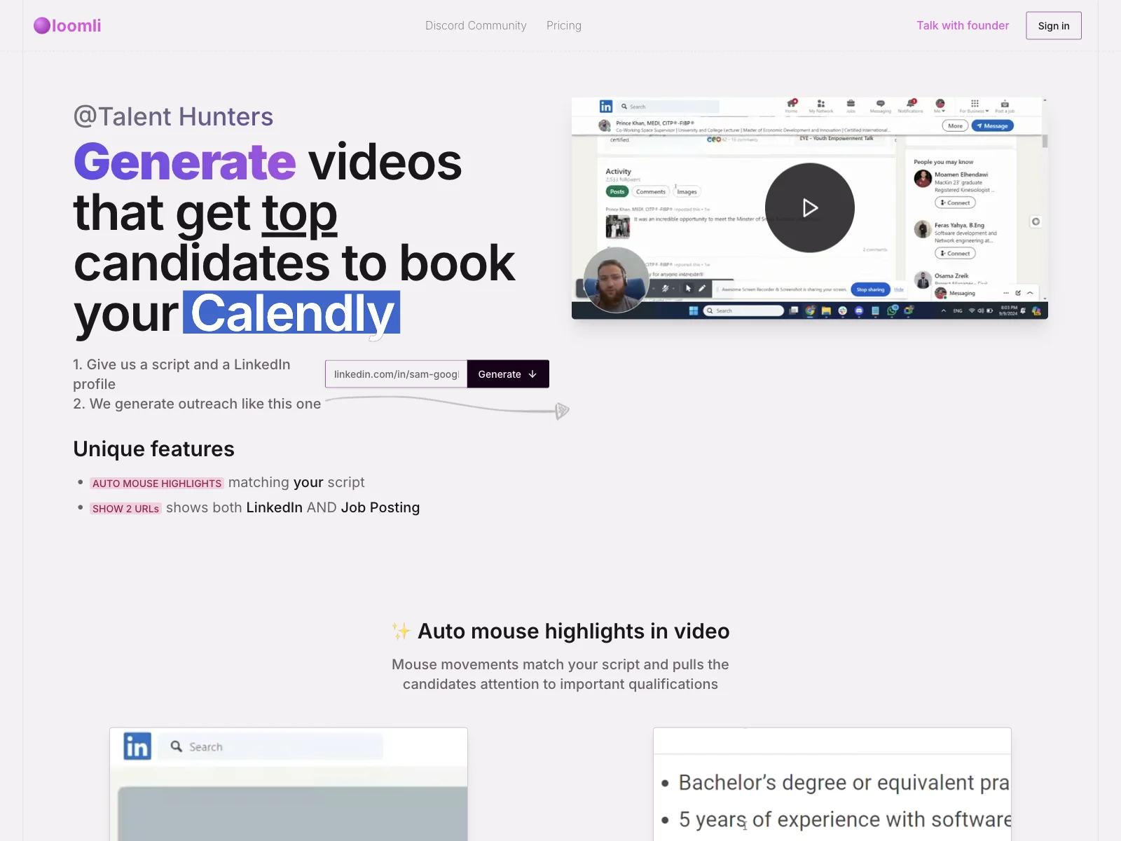 Loomli: AI-Powered Personalized Video Creation for Recruiters