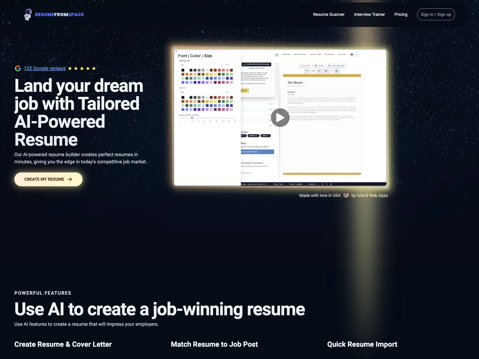 ResumeFromSpace - AI-Powered Resume Builder for Job Seekers