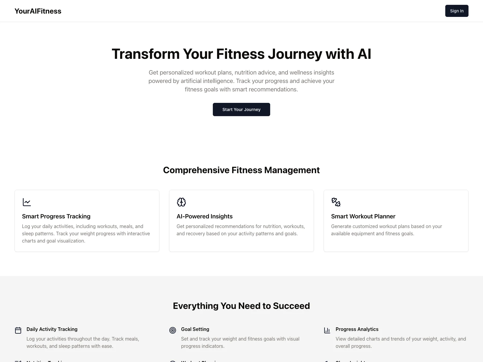 Transform Your Fitness Journey with AI - YourAIFitness