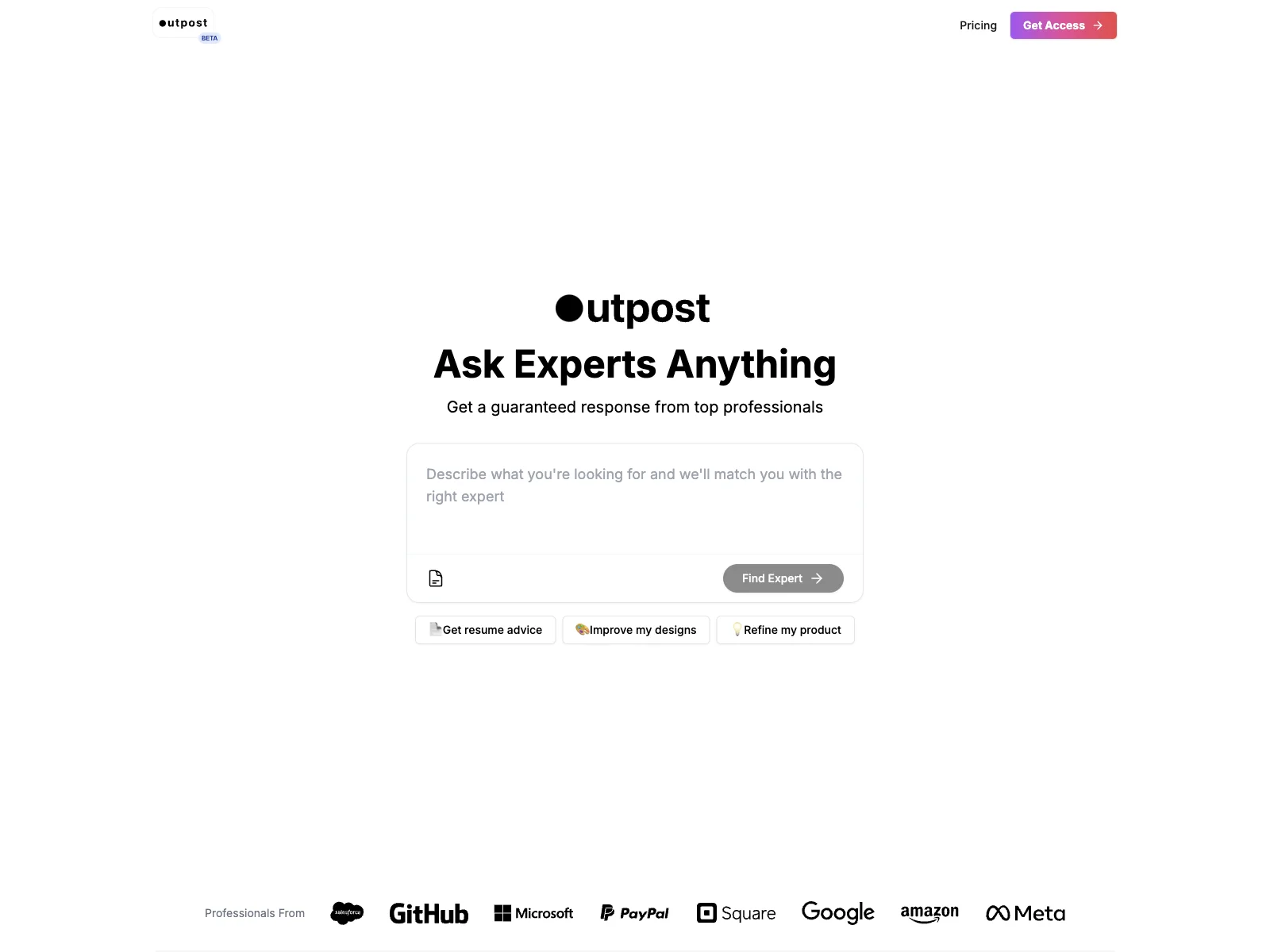 Outpost: Connect with Experts for Quick and Valuable Advice