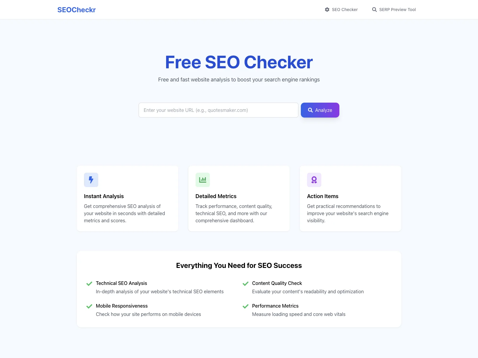 Boost Your Website Rankings with SEOCheckr's Free Analysis