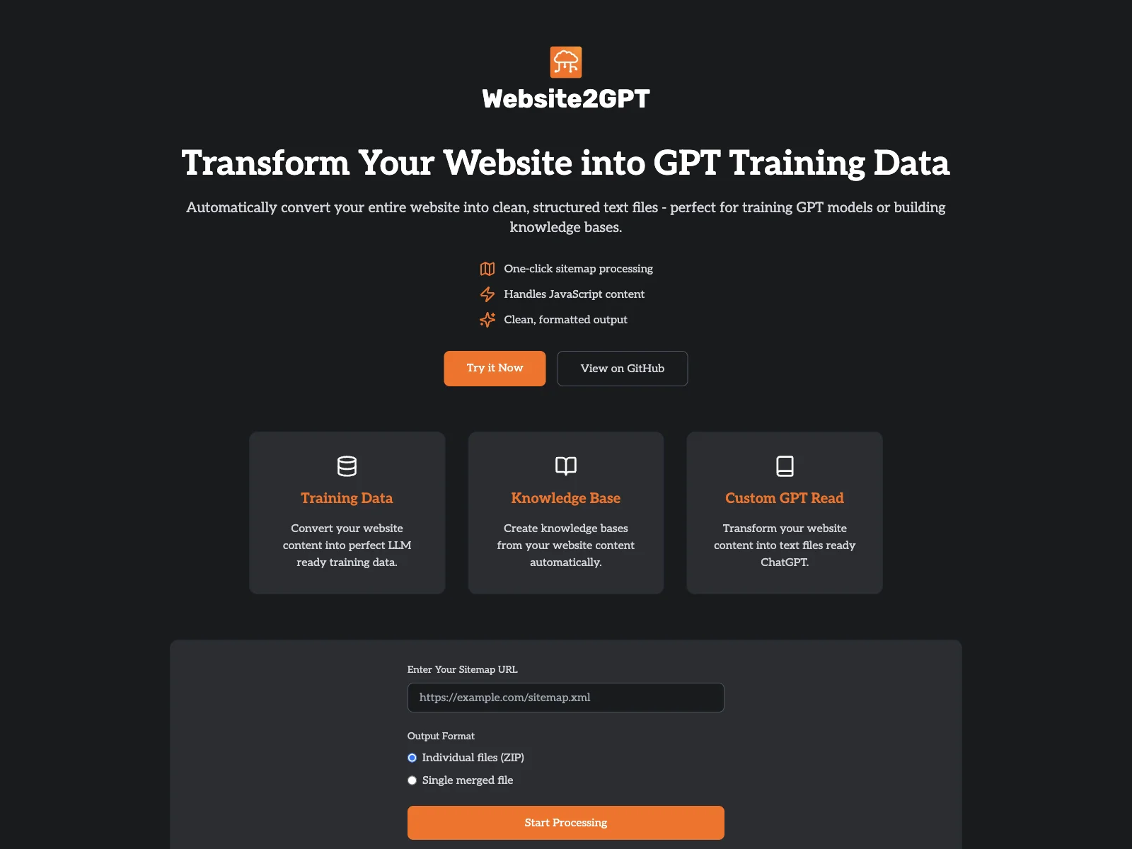 Website to GPT - Transform Website Content for GPT Training