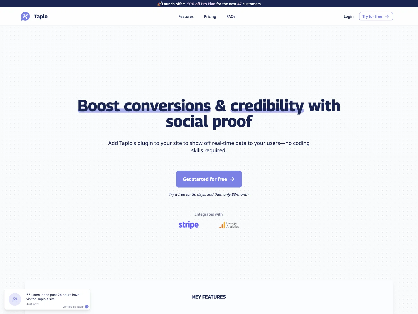 Taplo: Boost Conversions with Real-Time Data